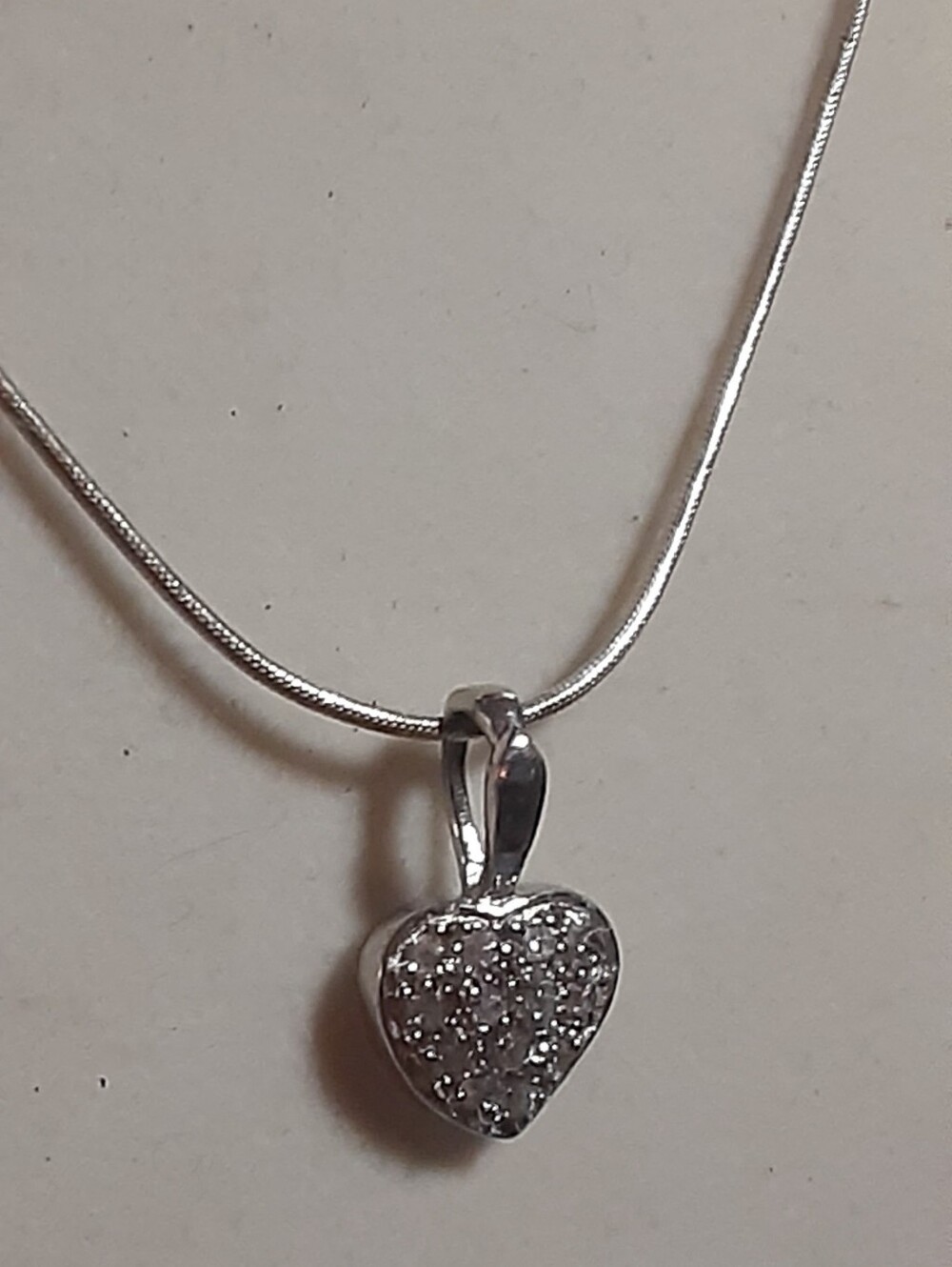 SALE☆ Sterling Silver HEART Pendant Quarter Carat Genuine Diamonds 925 Chain 16"